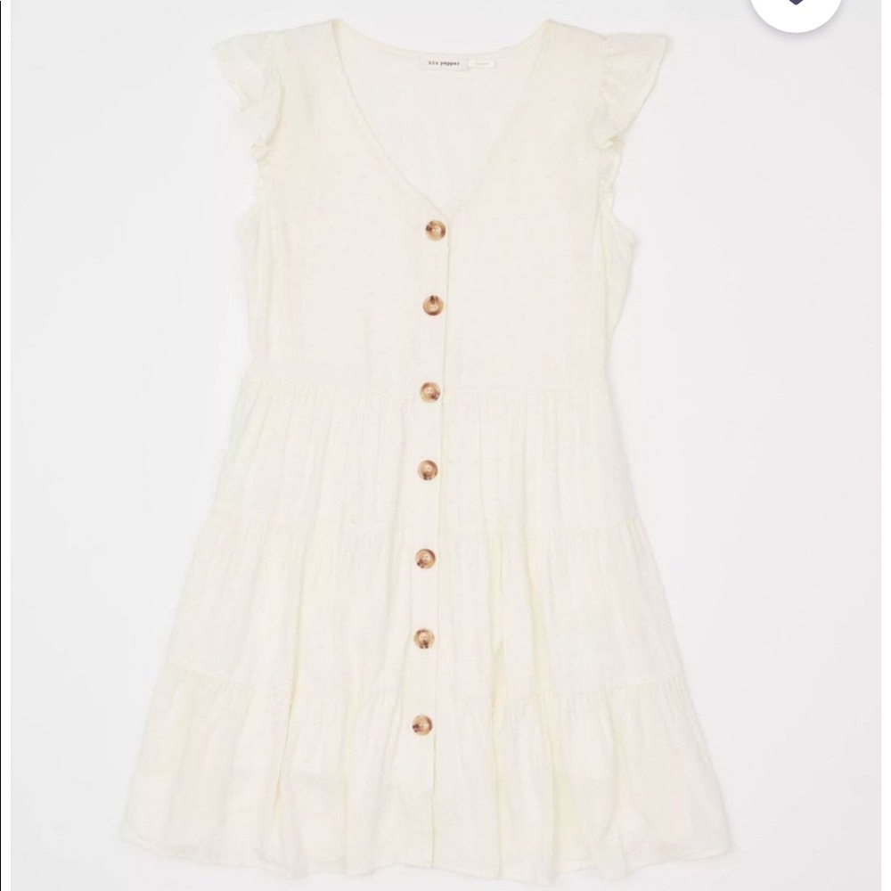 Cream Ruffle Dress